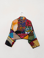 The Kaira Cropped Suzani Quilted Kantha Jacket