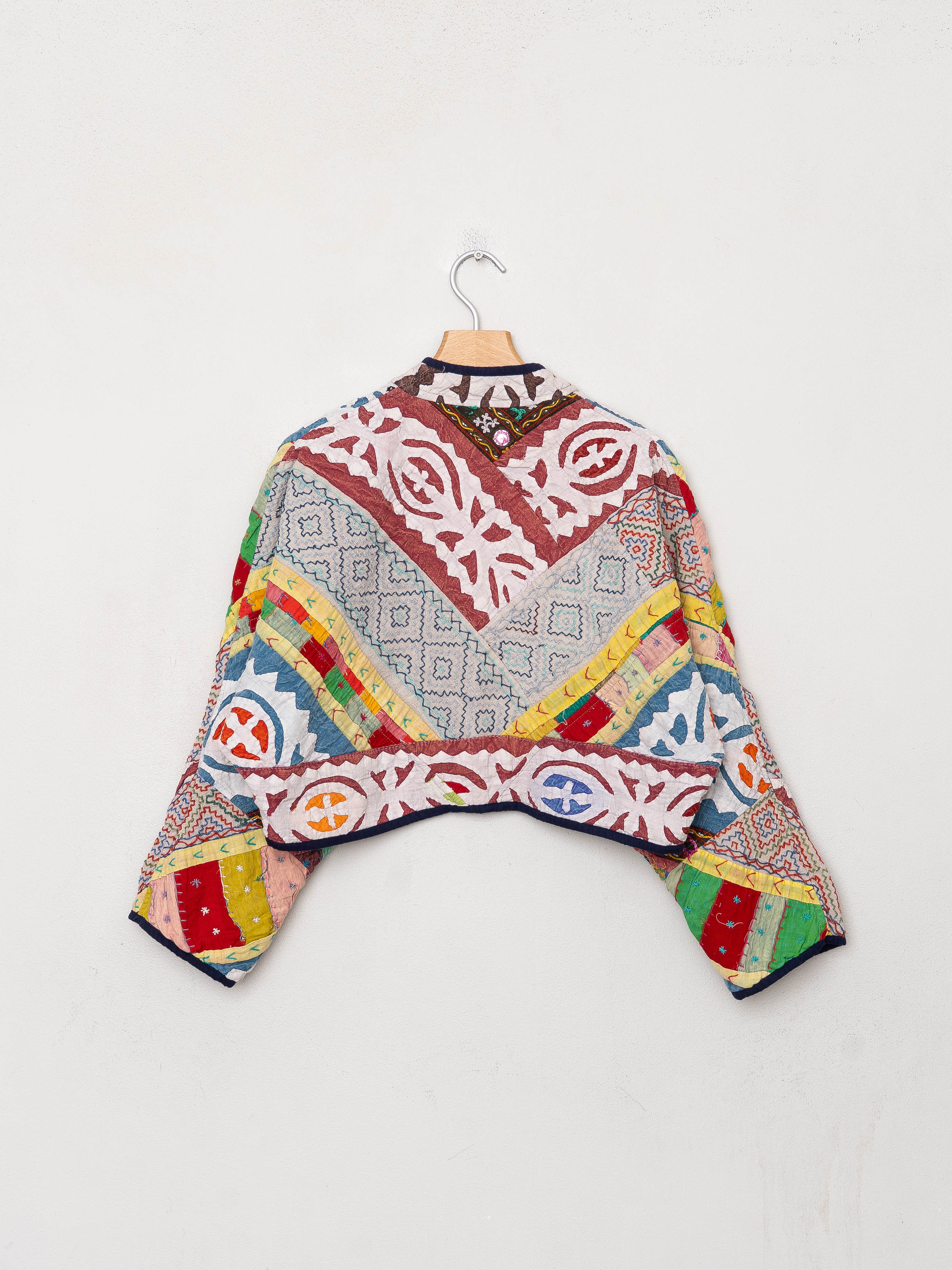 The Kaira Cropped Suzani Cut Out Kantha Jacket
