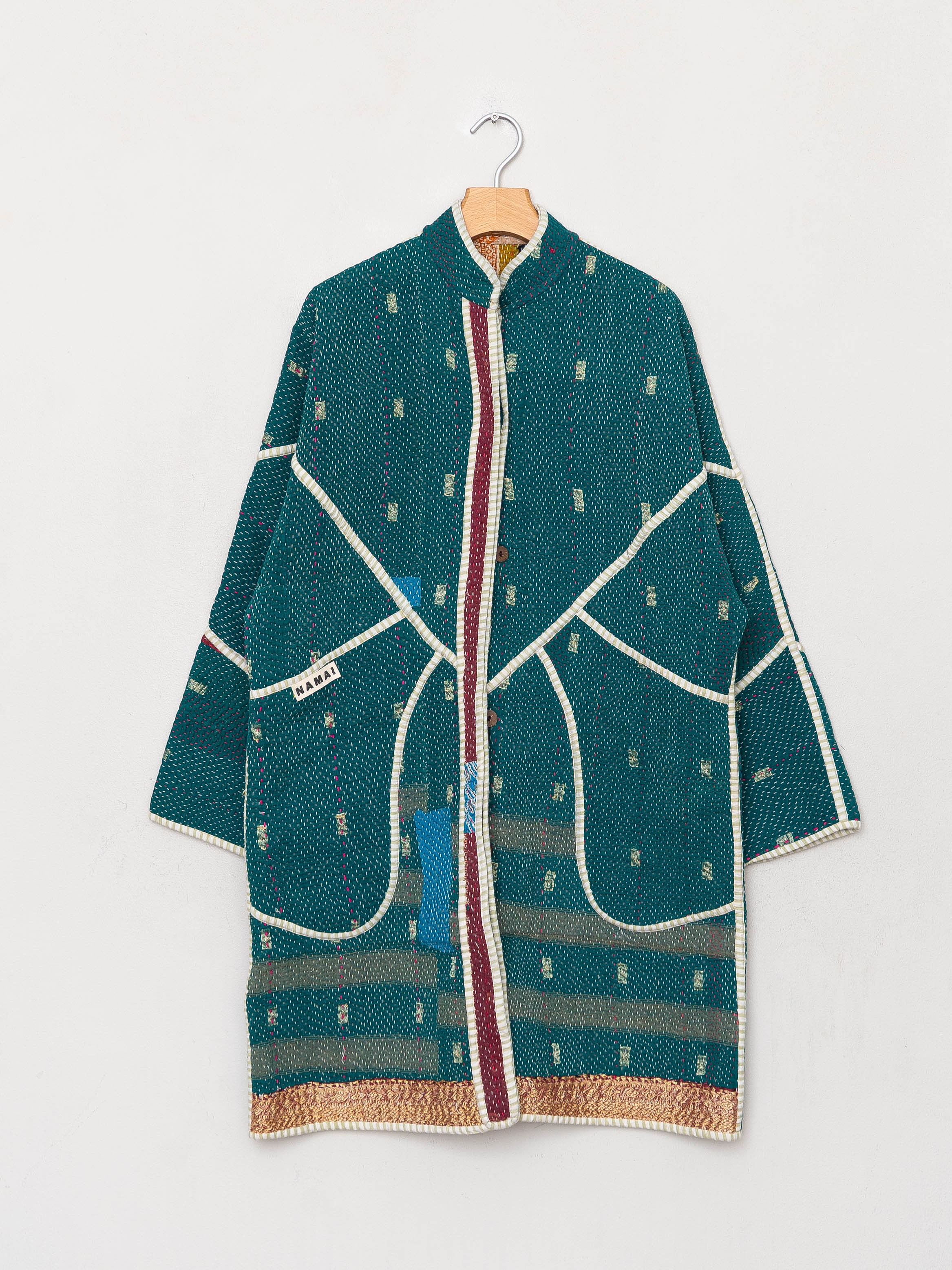 The Sai Quilted Patchwork Kantha Coat