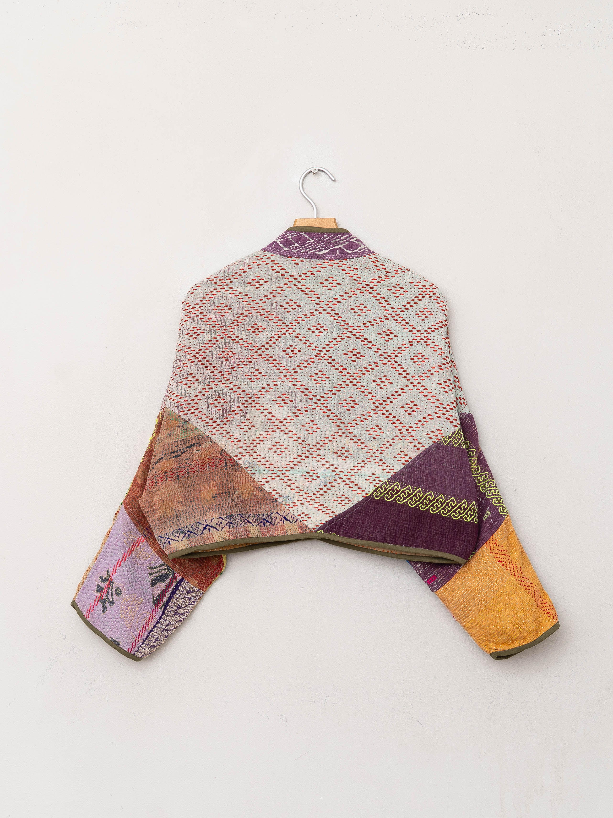 The Kaira Cropped Quilted Patchwork Kantha Jacket