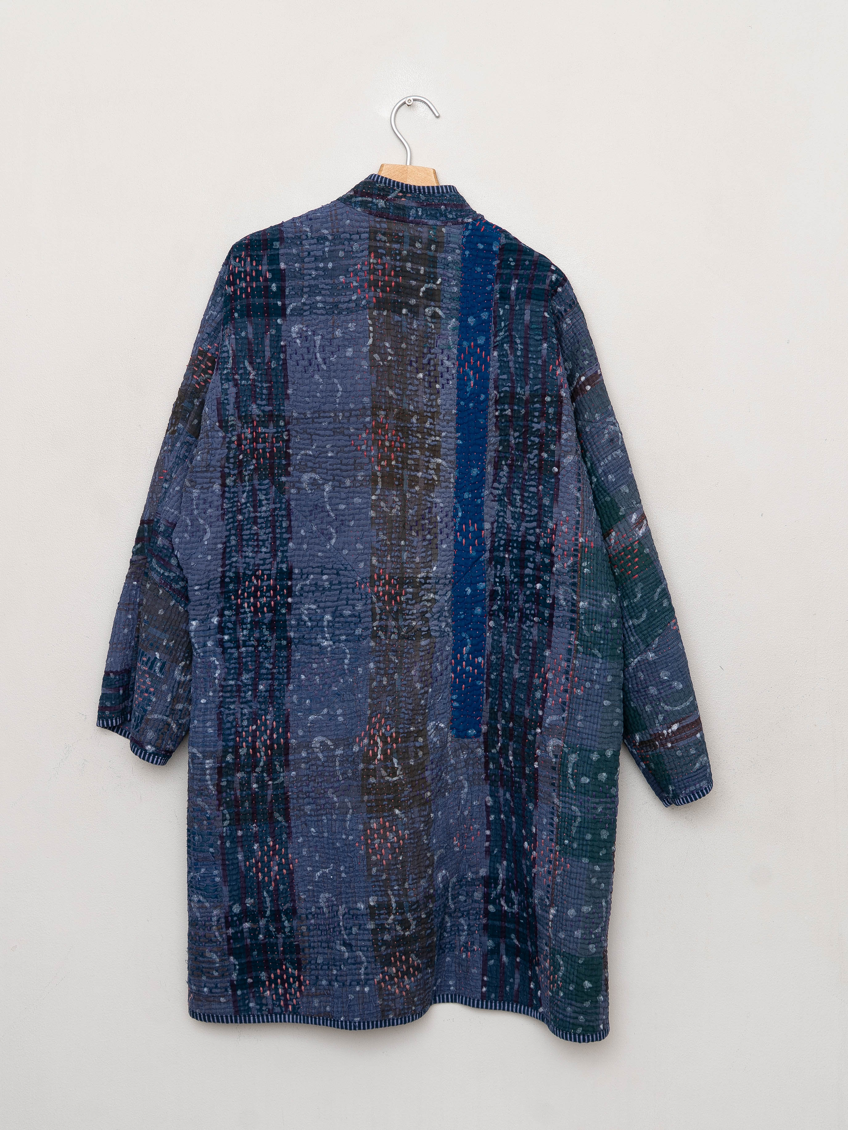 The Sai Quilted Indigo Kantha Coat