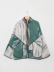 The Ladhiya Quilted Patchwork Kantha Jacket