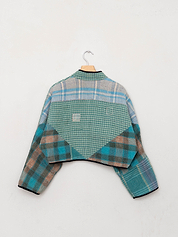 The Kaira Cropped Suzani Quilted Kantha Jacket