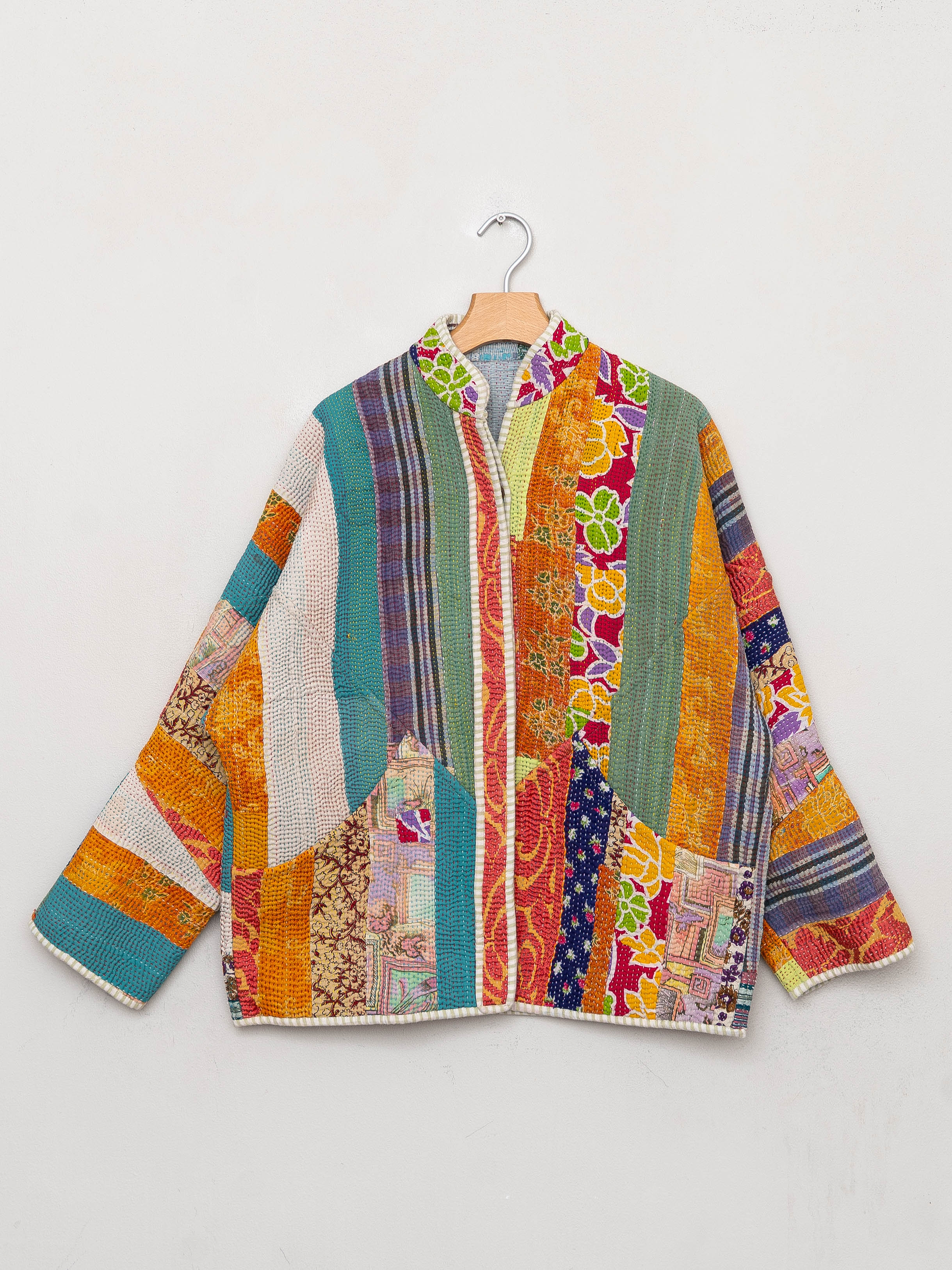 The Ladhiya Quilted Patchwork Kantha Jacket Wholesale