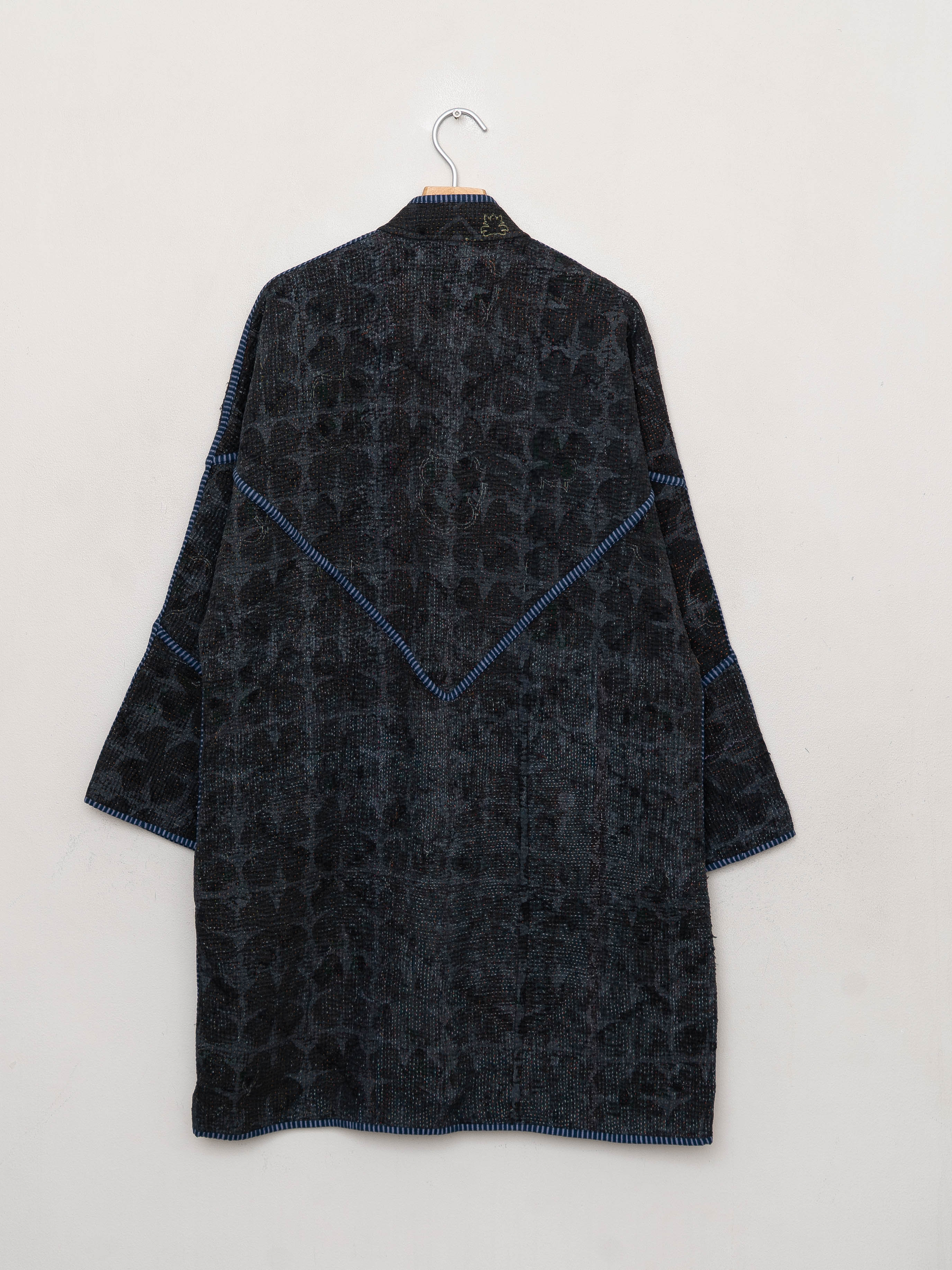The Sai Quilted Indigo Kantha Coat