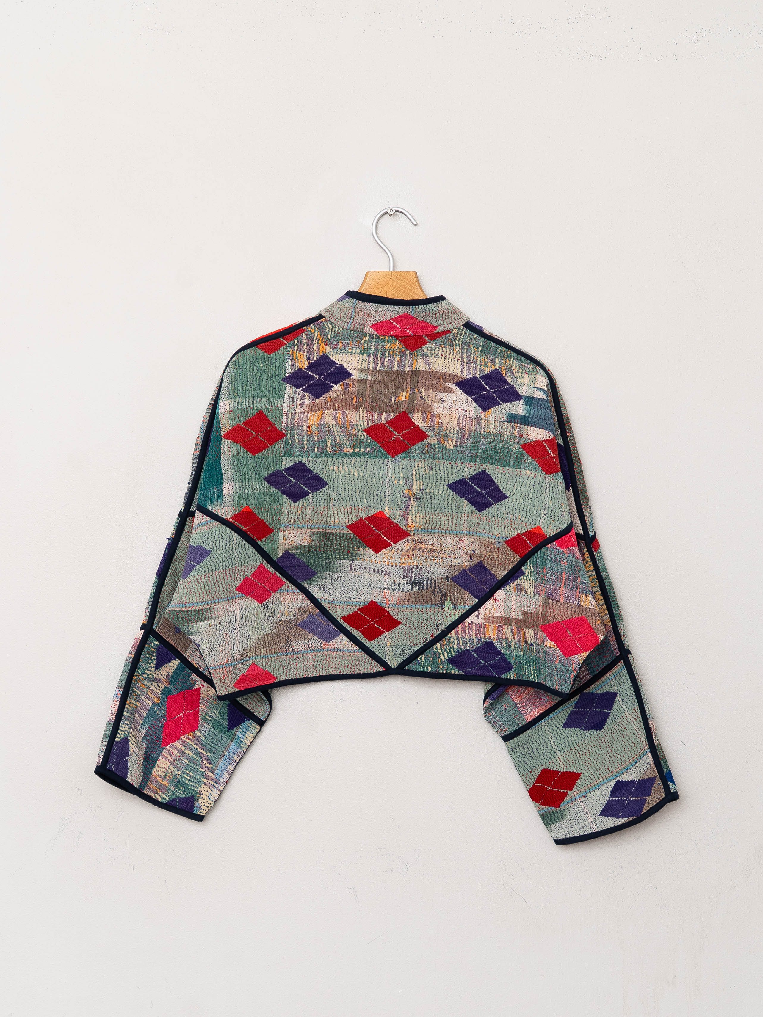 The Kaira Cropped Quilted Patchwork Kantha Jacket