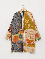 The Sai Quilted Patchwork Kantha Coat