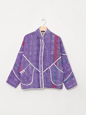 The Ladhiya Petite Quilted Indigo Kantha Jacket