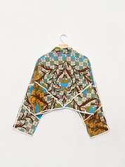 The Kaira Cropped Suzani Quilted Kantha Jacket