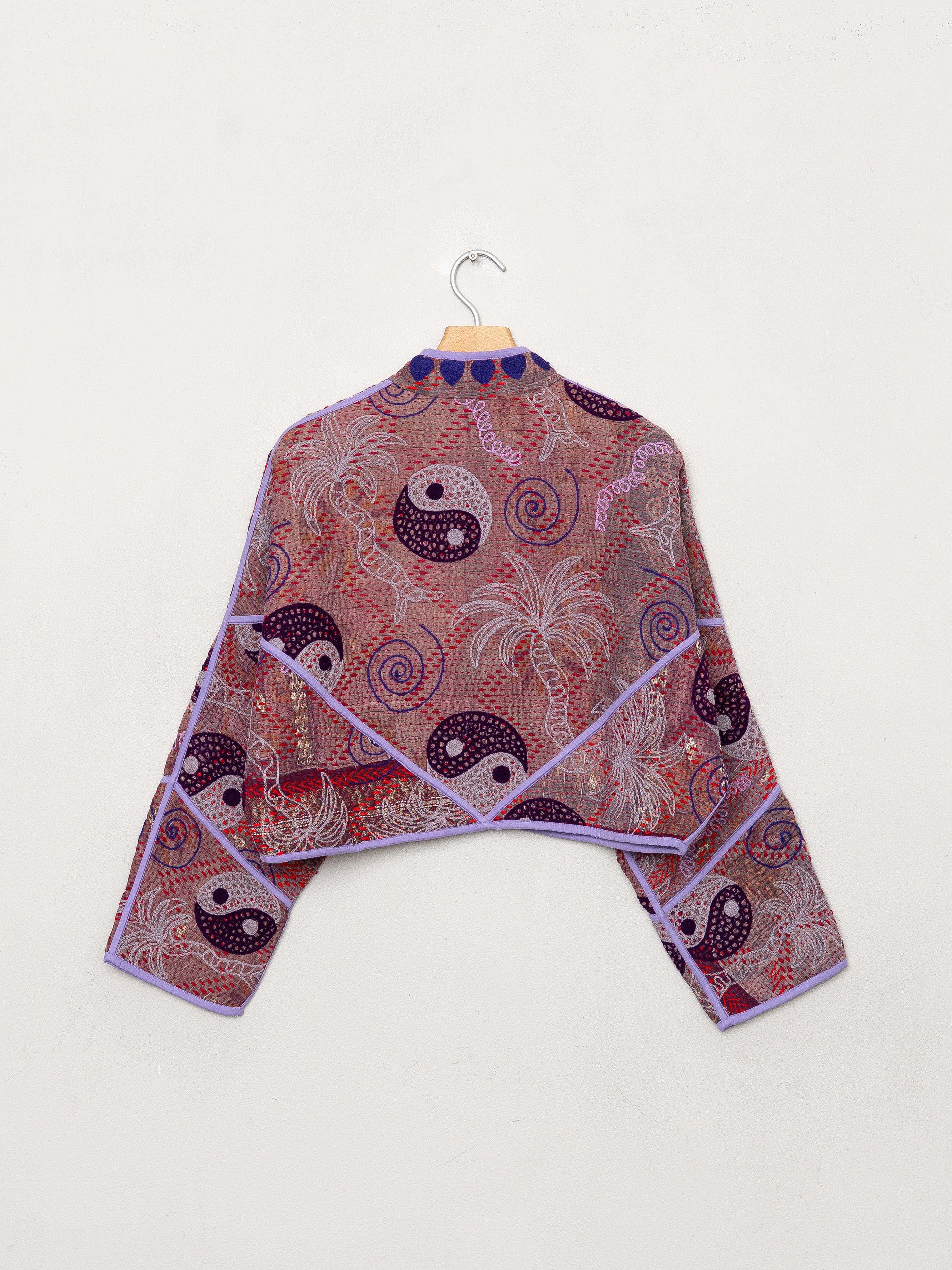 The Kaira Cropped Suzani Quilted Kantha Jacket