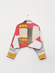 The Kaira Cropped Quilted Patchwork Kantha Jacket