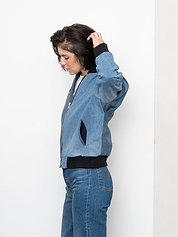 The Veda Denim Bomber Jacket - Small