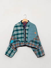 The Kaira Cropped Suzani Quilted Kantha Jacket