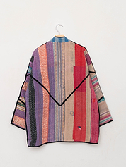 The Narmada Quilted Patchwork Kantha Jacket