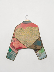 The Kaira Cropped Quilted Patchwork Kantha Jacket