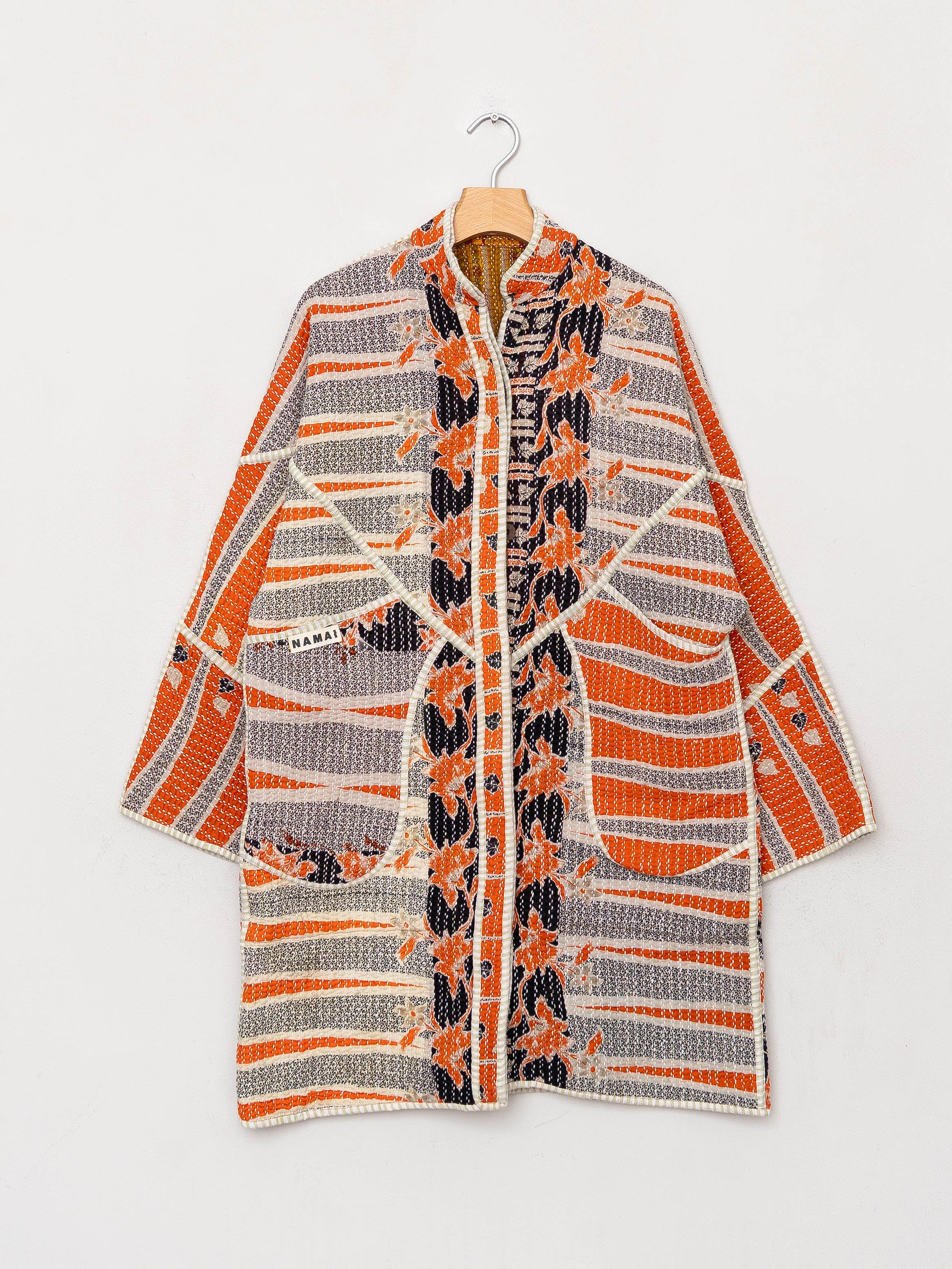 The Sai Quilted Patchwork Kantha Coat