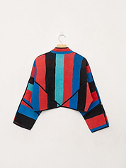 The Kaira Cropped Quilted Patchwork Kantha Jacket