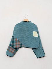 The Kaira Cropped Suzani Quilted Kantha Jacket