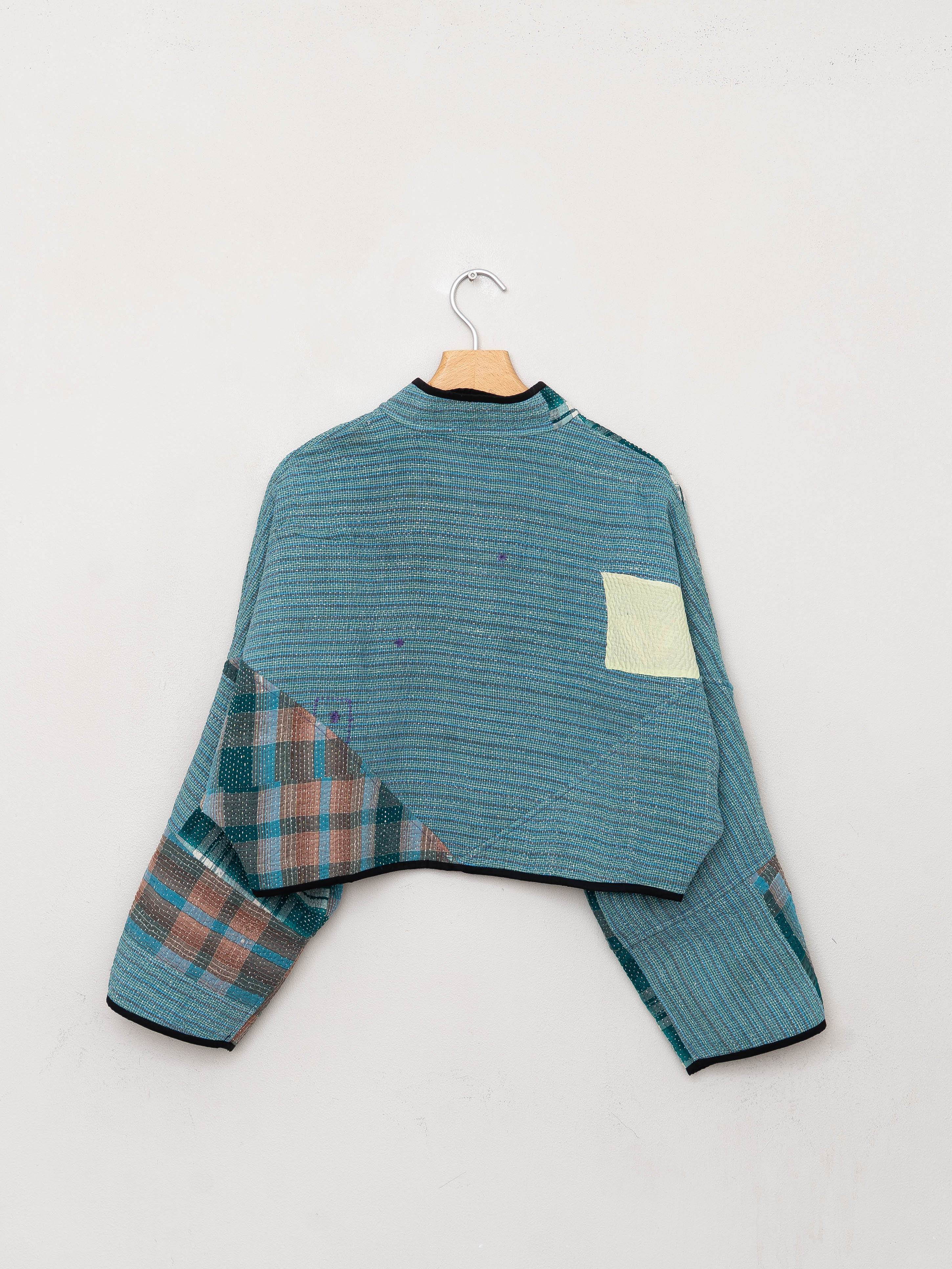 The Kaira Cropped Suzani Quilted Kantha Jacket