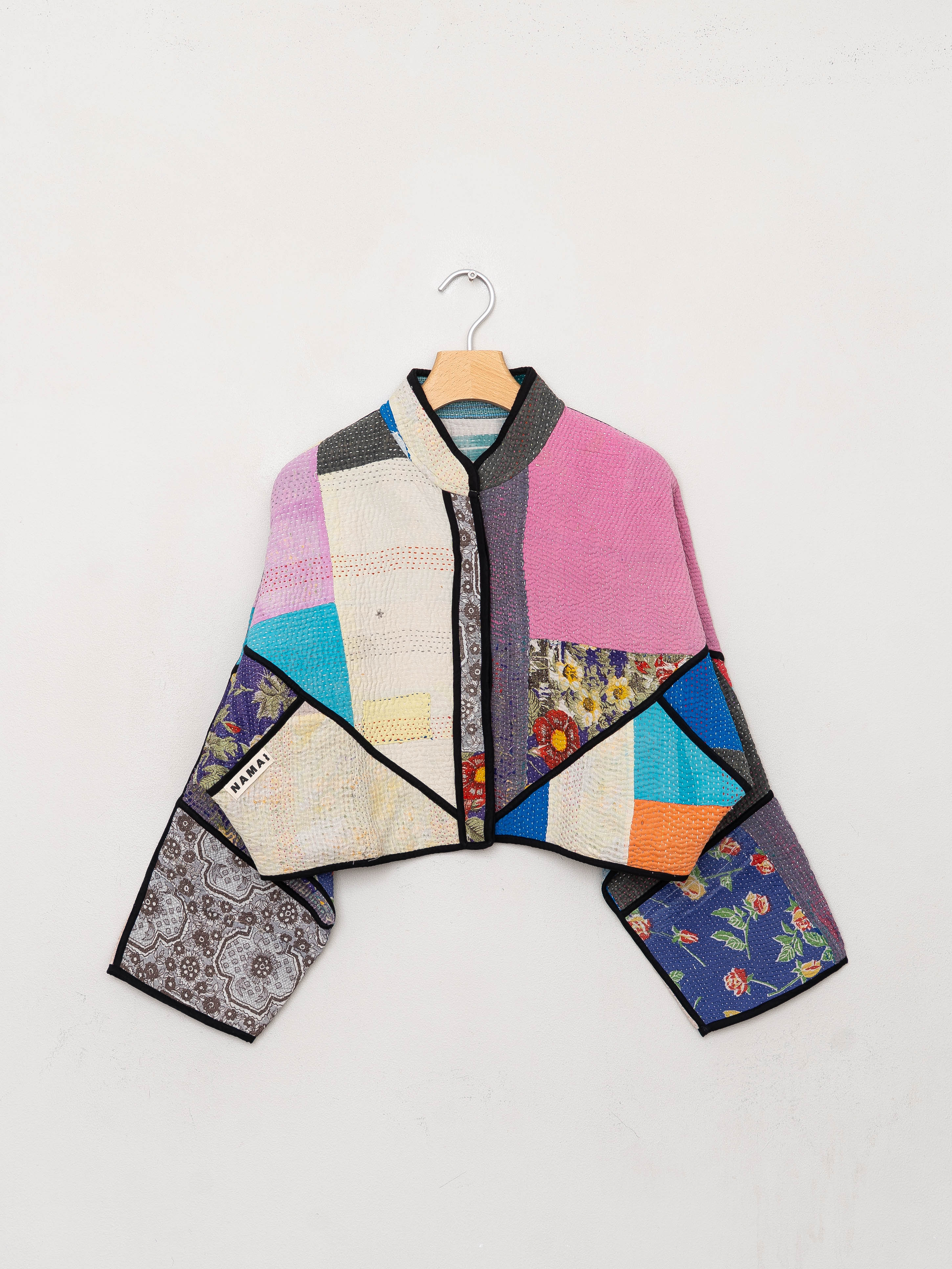 The Kaira Cropped Suzani Quilted Kantha Jacket