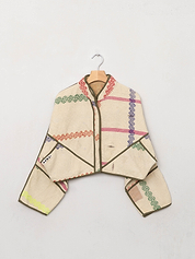 The Kaira Cropped Quilted Patchwork Kantha Jacket