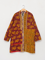 The Sai Quilted Patchwork Kantha Coat