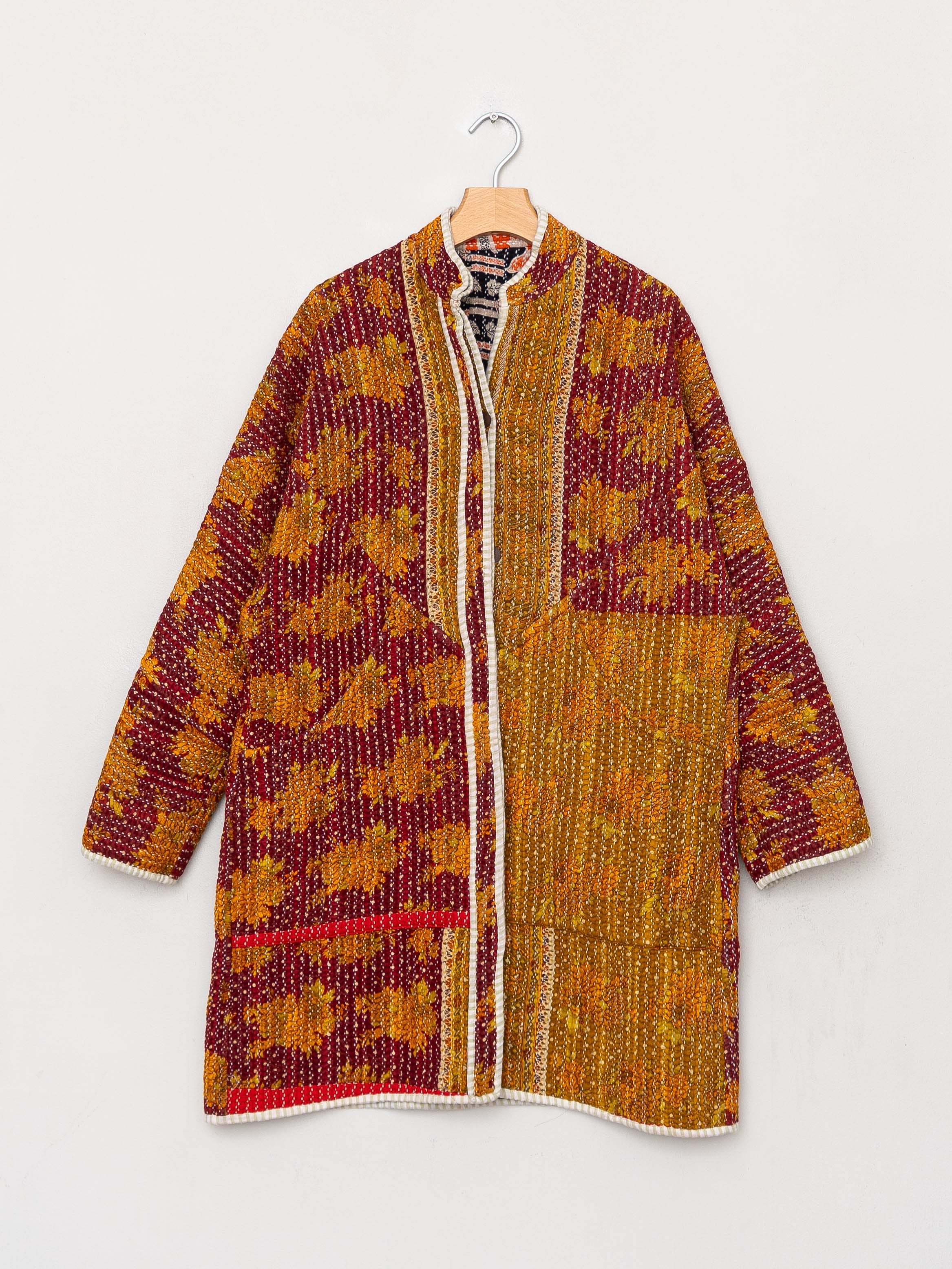 The Sai Quilted Patchwork Kantha Coat