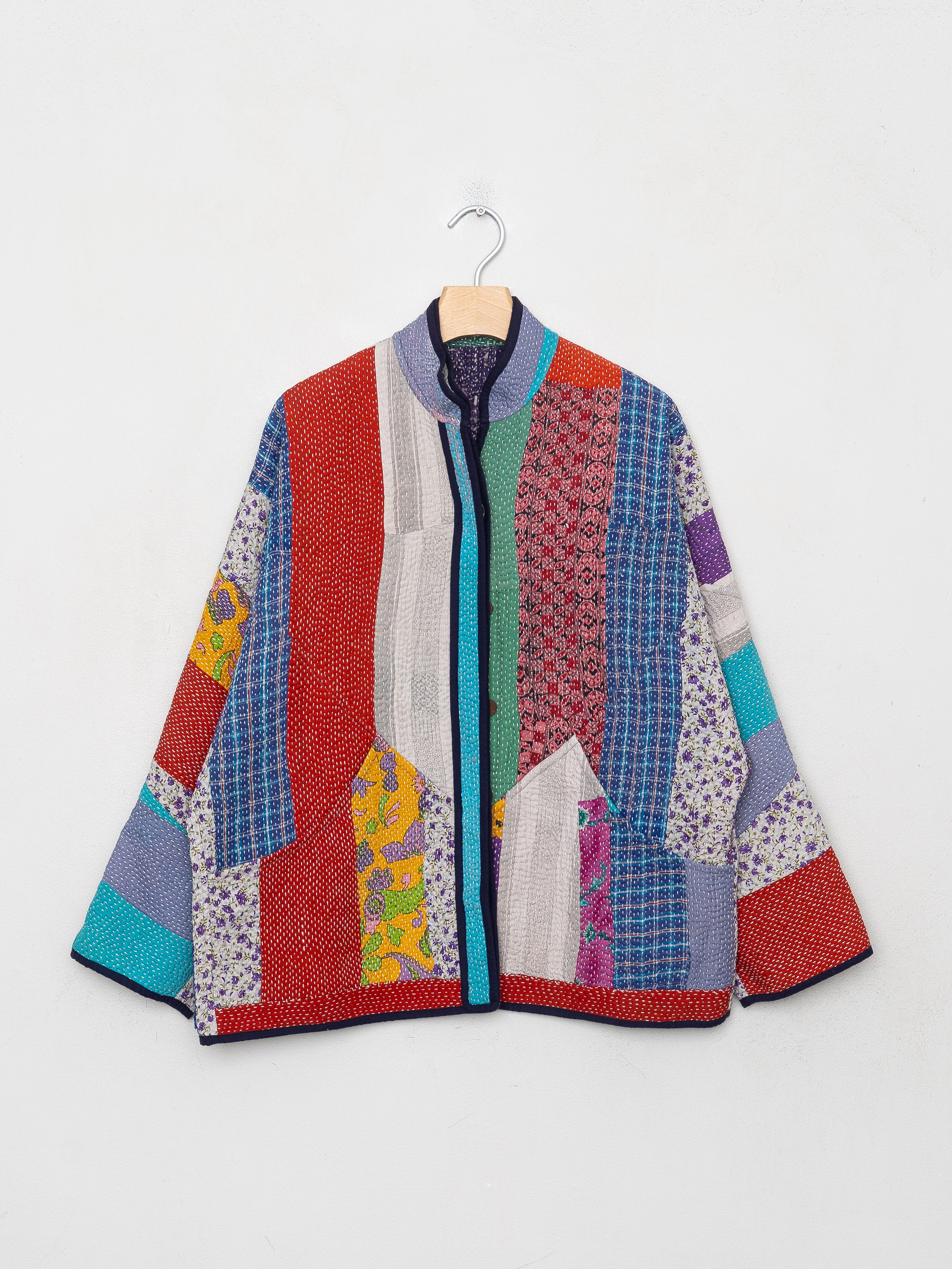 The Ladhiya Quilted Patchwork Kantha Jacket
