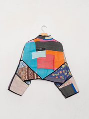 The Kaira Cropped Suzani Quilted Kantha Jacket