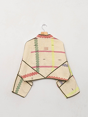 The Kaira Cropped Quilted Patchwork Kantha Jacket