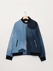 The Veda Denim Bomber Jacket - Large