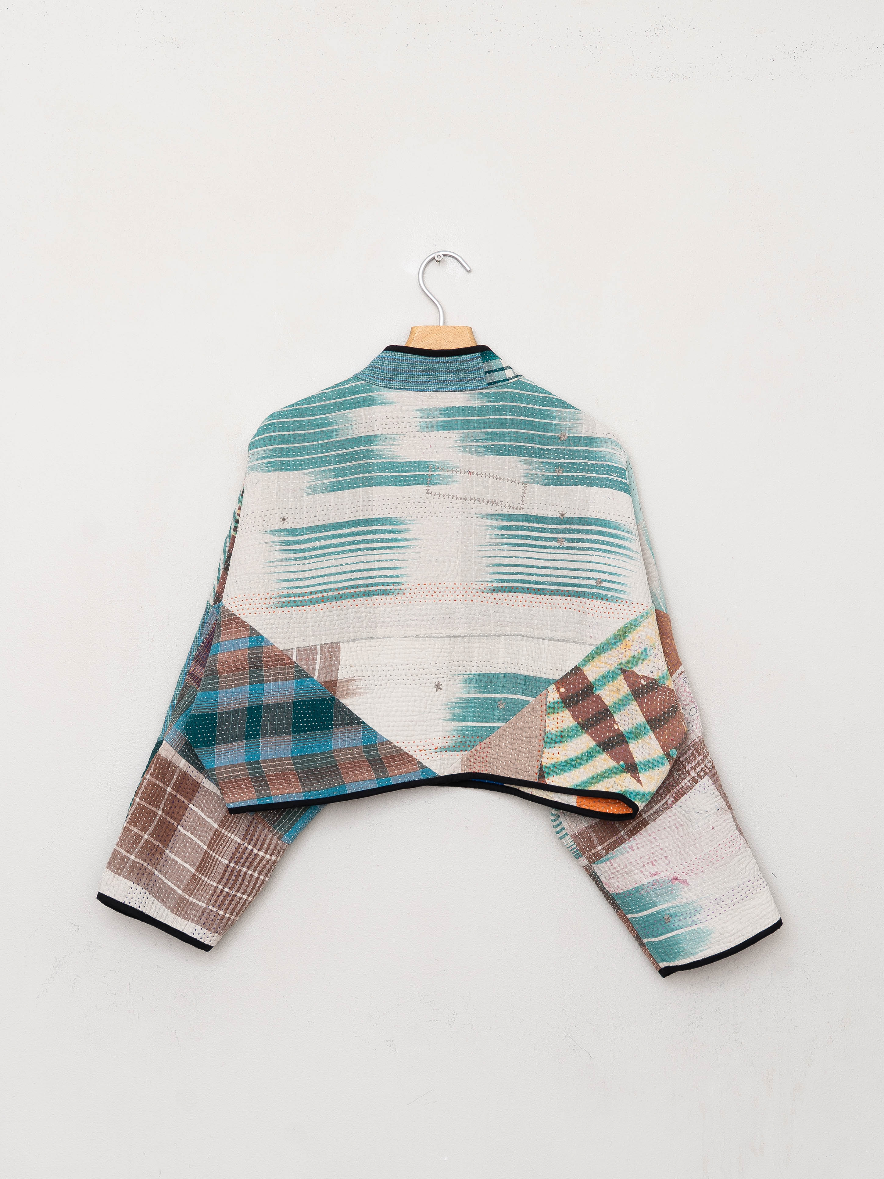 The Kaira Cropped Suzani Quilted Kantha Jacket