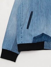 The Veda Denim Bomber Jacket - Large