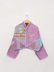 The Kaira Cropped Suzani Quilted Kantha Jacket