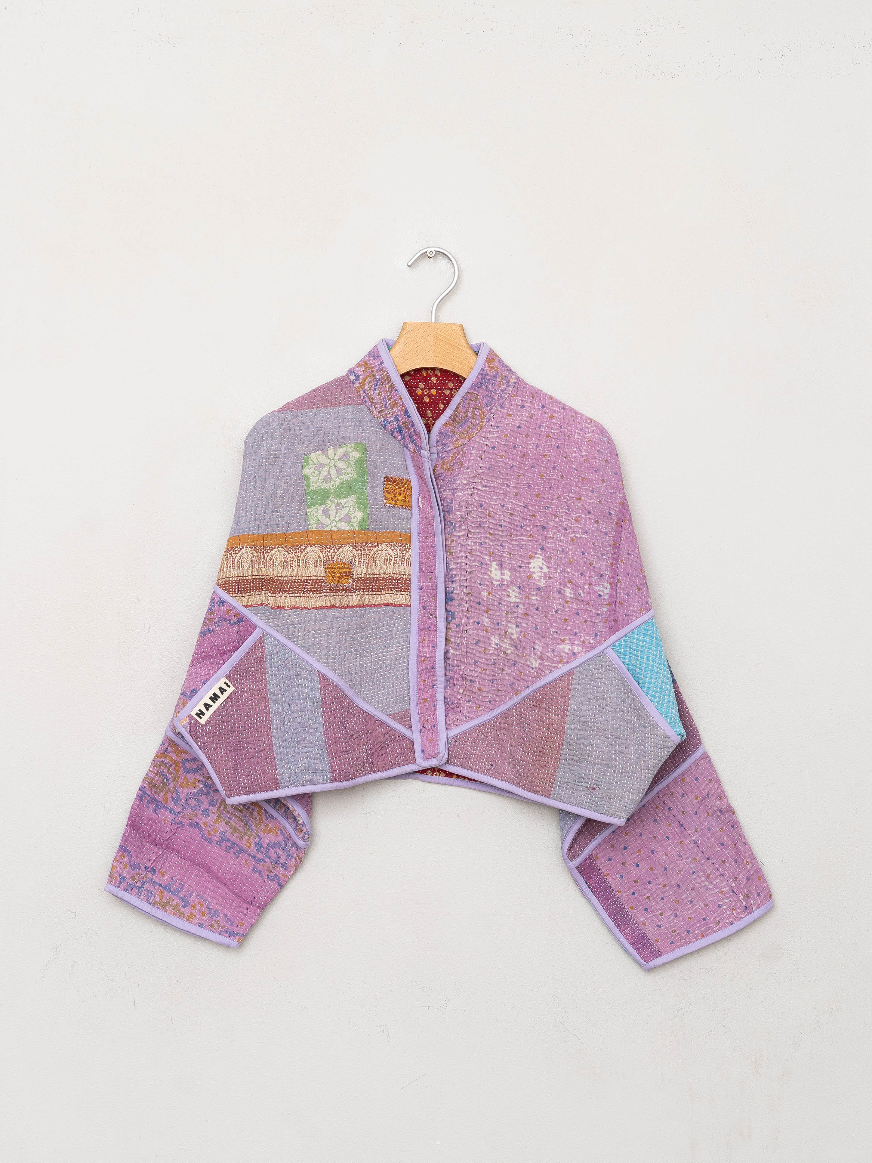 The Kaira Cropped Suzani Quilted Kantha Jacket