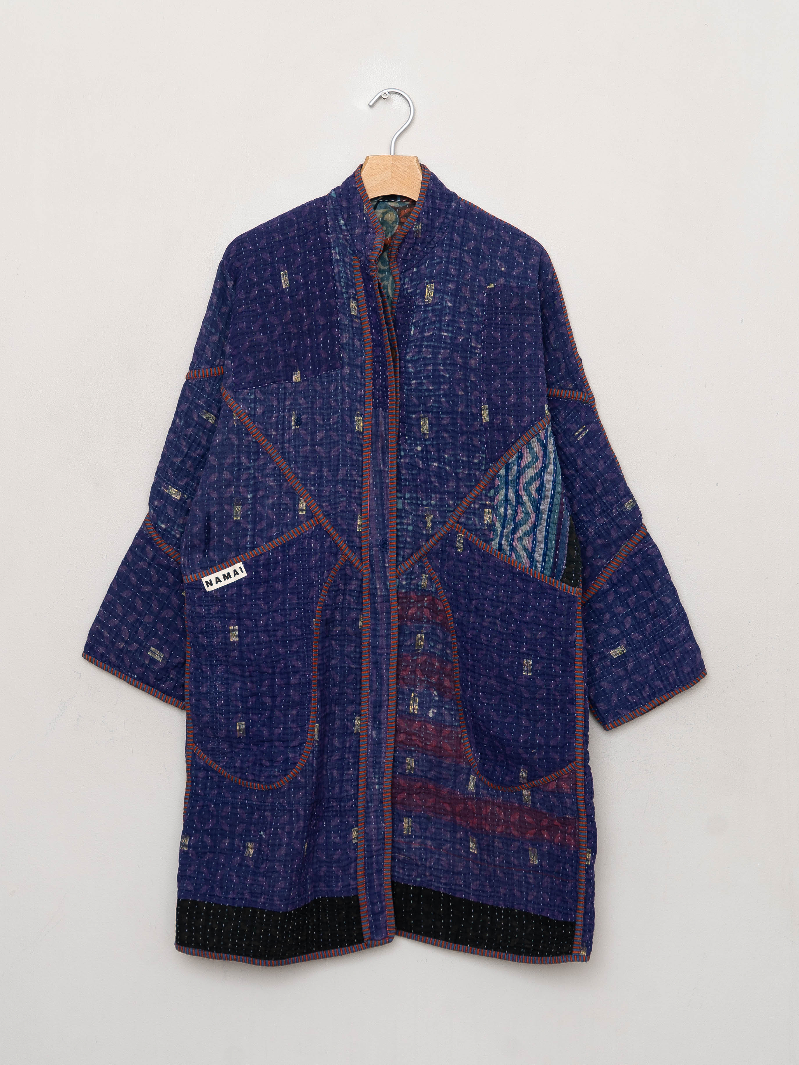 The Sai Quilted Indigo Kantha Coat