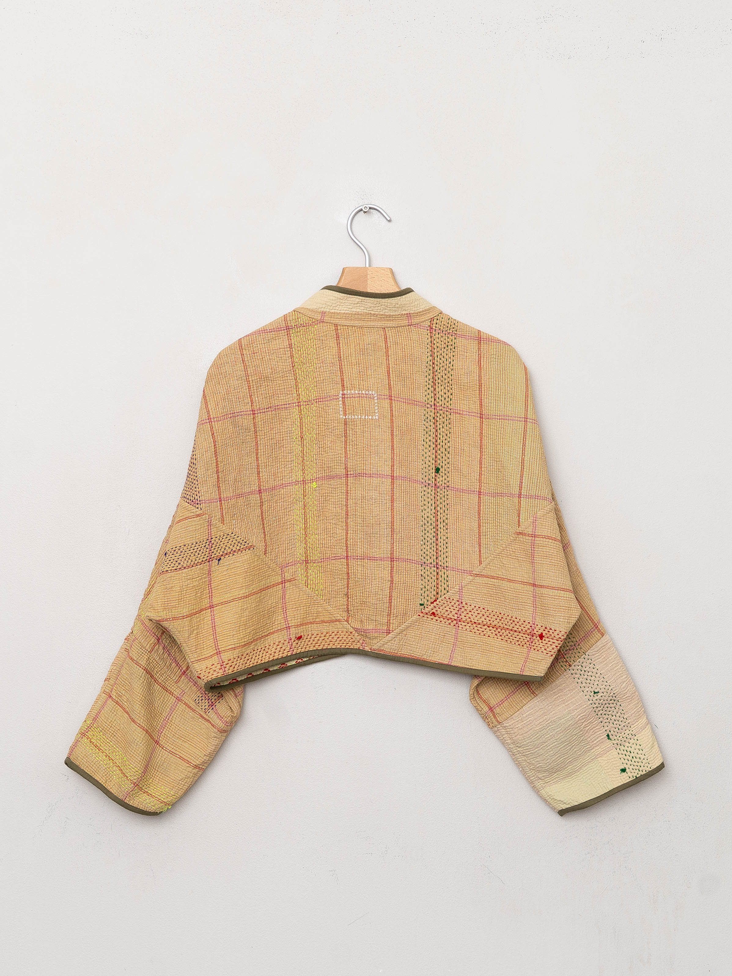 The Kaira Cropped Quilted Patchwork Kantha Jacket