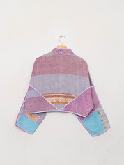 The Kaira Cropped Suzani Quilted Kantha Jacket