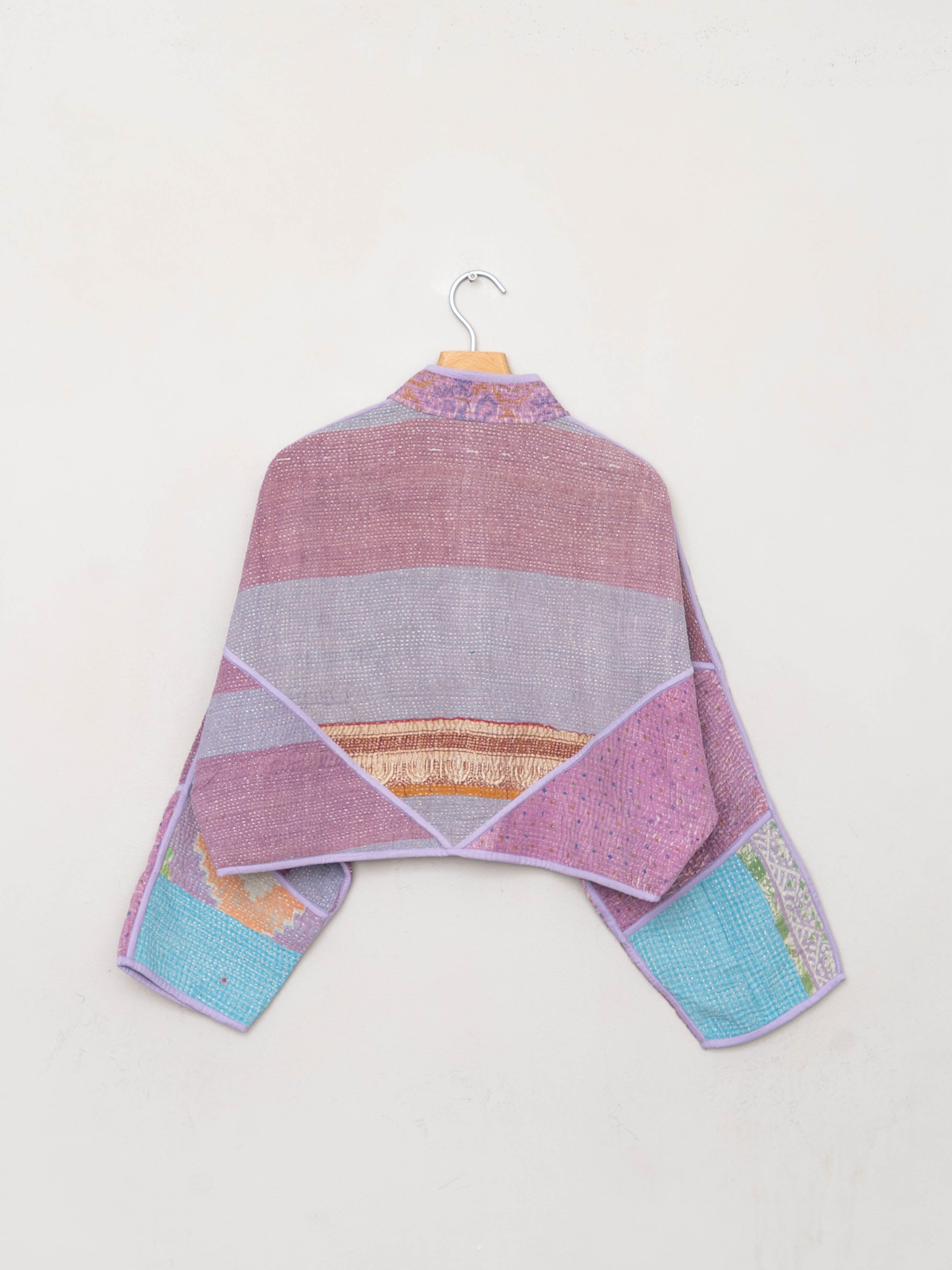 The Kaira Cropped Suzani Quilted Kantha Jacket