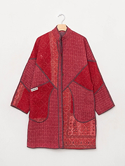 The Sai Quilted Indigo Kantha Coat