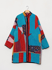 The Sai Quilted Patchwork Kantha Coat