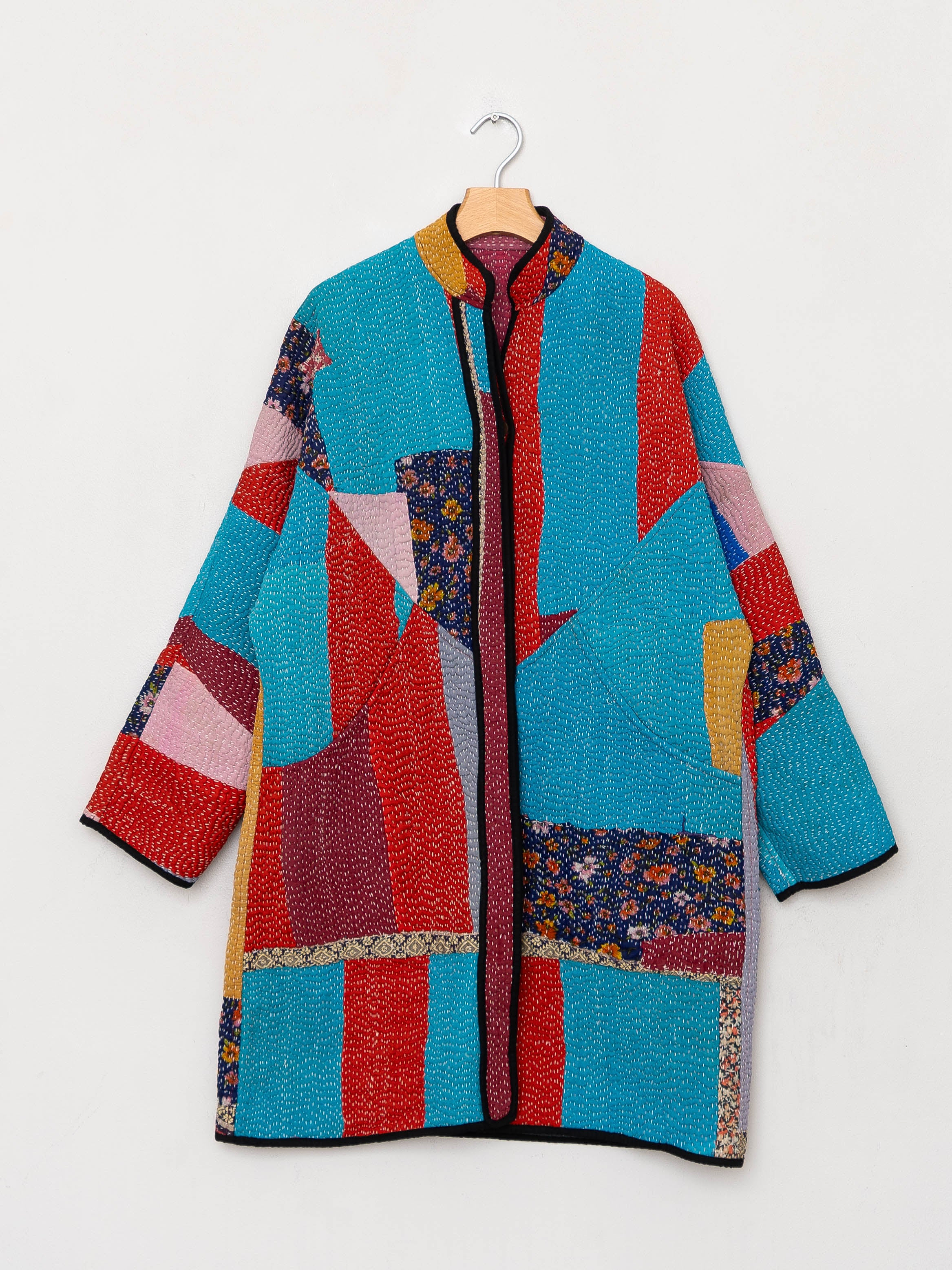 The Sai Quilted Patchwork Kantha Coat