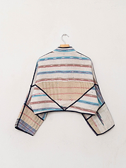 The Kaira Cropped Quilted Patchwork Kantha Jacket