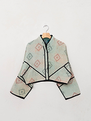 The Kaira Cropped Quilted Patchwork Kantha Jacket