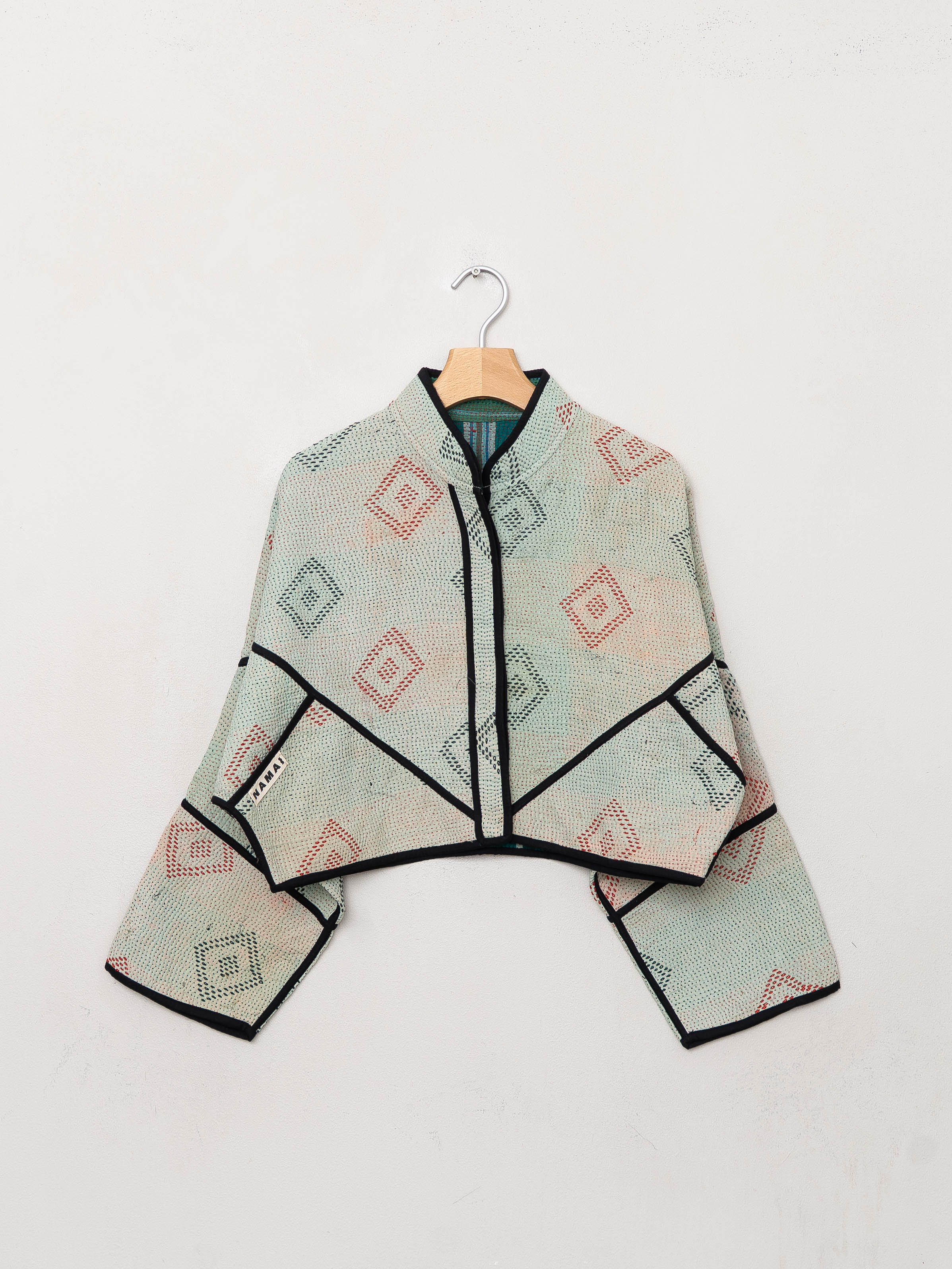 The Kaira Cropped Quilted Patchwork Kantha Jacket