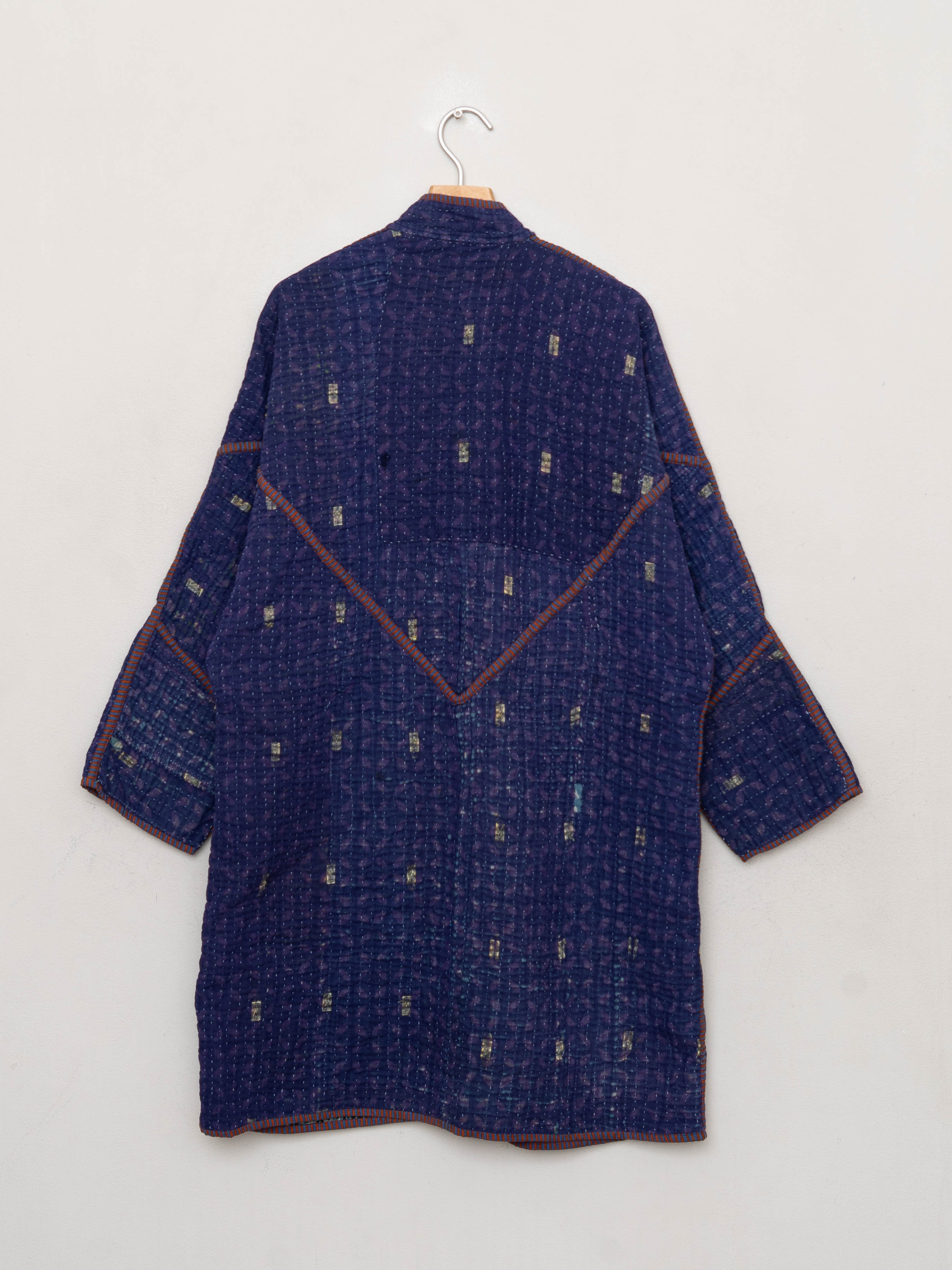 The Sai Quilted Indigo Kantha Coat