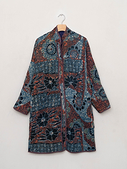The Sai Quilted Indigo Kantha Coat