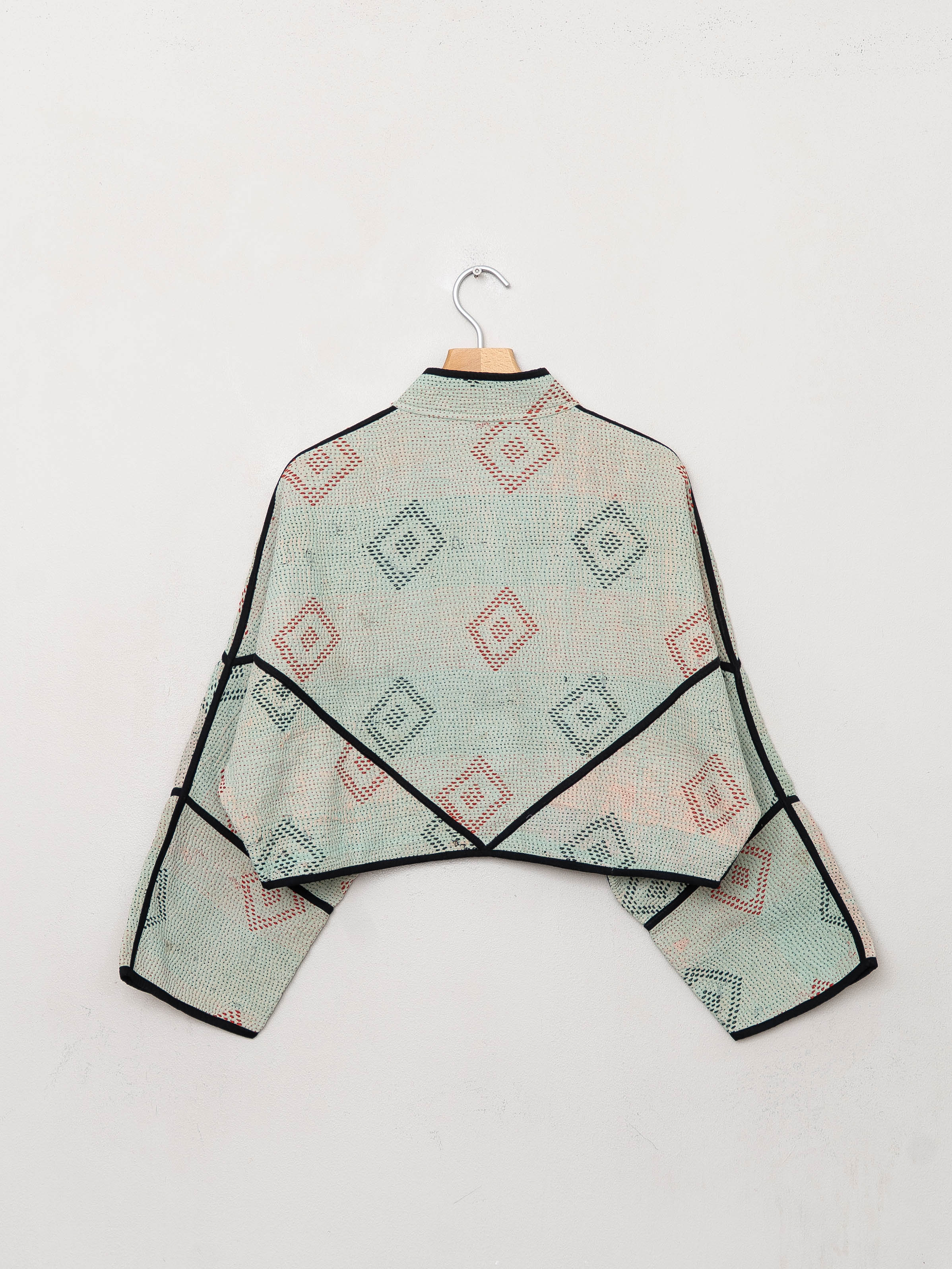 The Kaira Cropped Quilted Patchwork Kantha Jacket