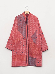 The Sai Quilted Indigo Kantha Coat