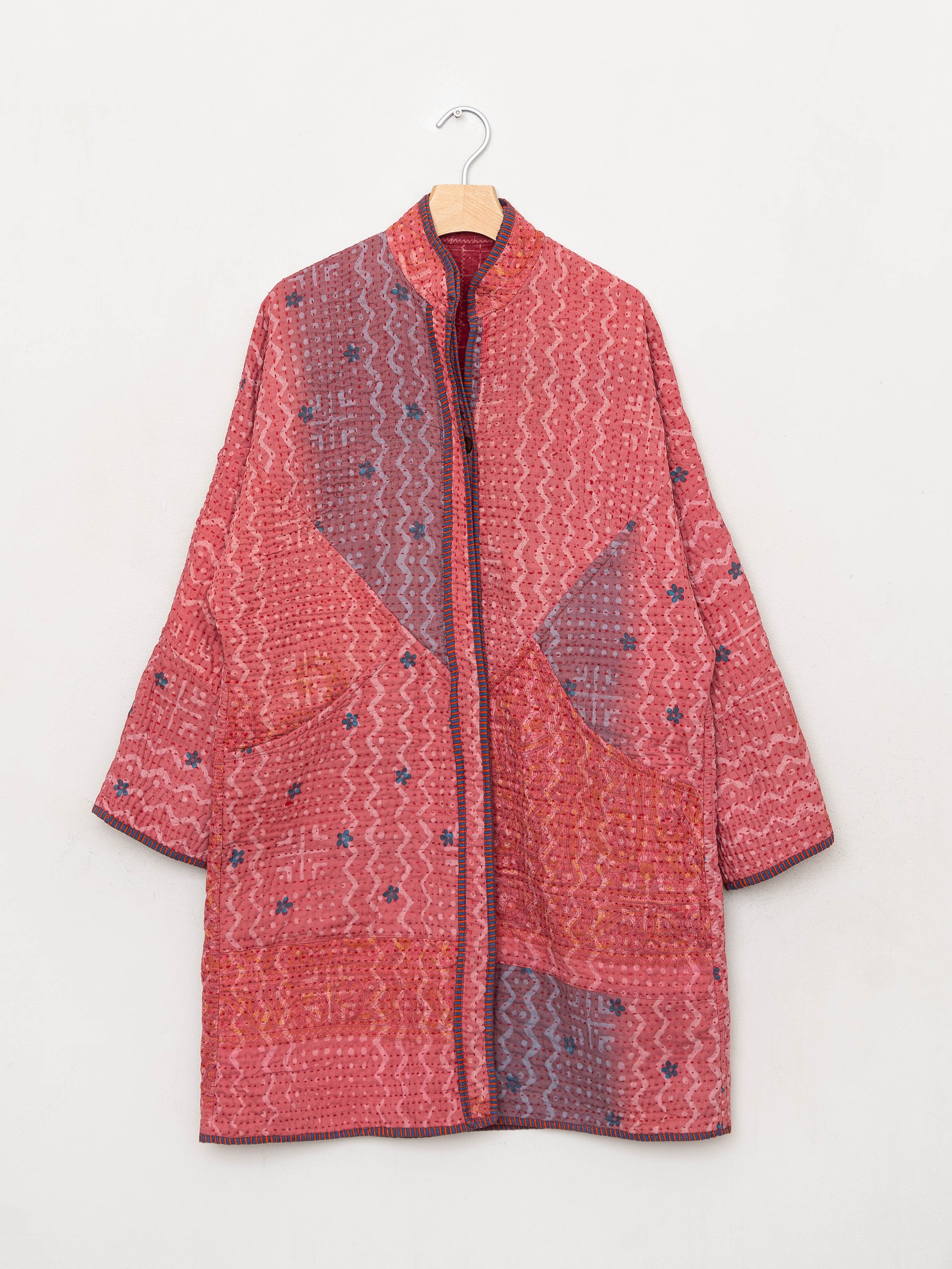 The Sai Quilted Indigo Kantha Coat